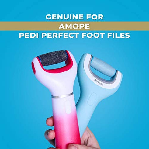 Amope Pedi Perfect Electronic Foot File Refills, Extra Coarse Rollers for Feet, Removes Hard and Dead Skin - 2 Count