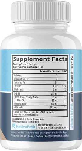 NativePath: Antarctic Krill Oil - Wild-Caught Krill Omega-3 Fatty Acids with EPA and DHA - 30-Day Supply - Supports Your Joint, Heart, Brain and Immunity - Pure Formula, No Fishy Taste