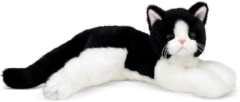 Bearington Domino Plush Stuffed Animal Black and White Tuxedo Cat, Kitten 15 Inch