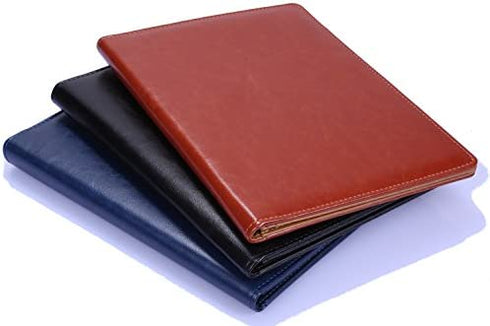 Junior Padfolio Clipboard Small for 7 x 9 Writing Pad Refillable, Mymazn Faux Leather Folder A5 for Folio Notepad Legal pad 5 x 8 Junior Size Folio Portfolio (Brown)
