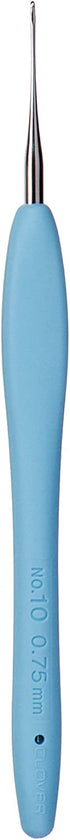 Clover 1225 Amour Steel Crochet Hook No. 10, 0.75mm , Blue