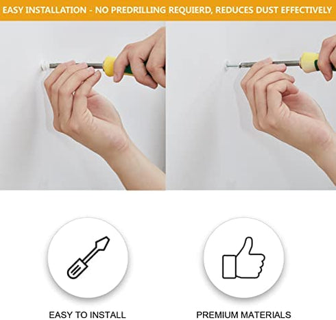 KURUI #8 Zinc Self-Drilling Drywall Anchors, 60PCs Hollow Metal Wall Anchors and Screws Kit, 30 Heavy Duty Anchors + 30#8 x 1-1/4'' Screws, 50-75LB Hanging and Mounting