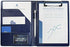 Small Padfolio Clipboard A5 Folder for Writing Pad Refillable 5 x 8 Note pad, Mymazn Faux Leather Clipboard Folder Junior Size Portfolio 5x8 Folio Clip Board (Blue)