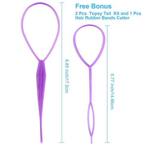 2000 PCS Mini Small Rubber Bands for Hair, Tiny Clear Hair Elastics, Hair Rubber Bands for Girls Toddler Kids Baby, Premium Elastic Hair Ties with 2 PCS Topsy Tail Hair Tools by YLYL