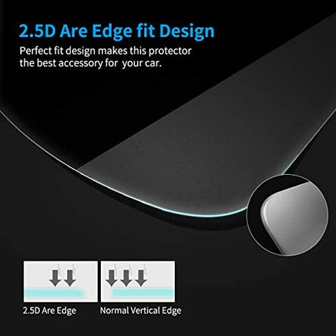 Moonlinks Tempered Glass Screen Protector Foil Compatible with Honda Civic 2019-2021 Touring Type R(5 Button Version),High Definition 9H Hardness Center Touchscreen Navigation Protective Film,7 inch