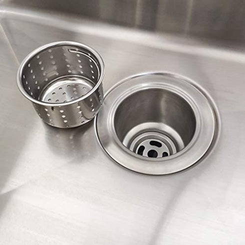 GZILA Kitchen Sink Drain Basket Only, 3-inch Basket For Kitchen Sink Strainer Replacement, Deep Cup with Handle, SUS 304 Stainless Steel