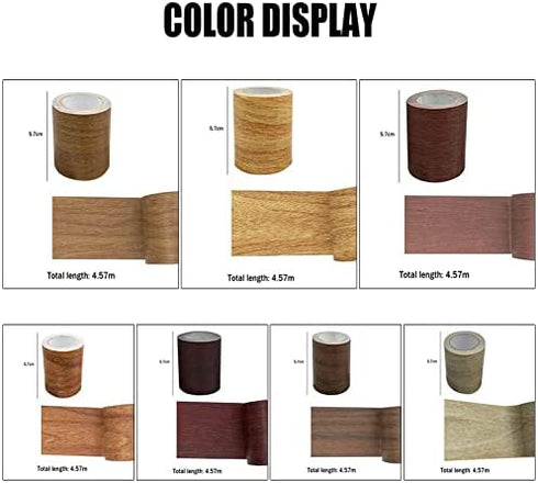DUDUA Repair Tape Patch Wood Grain Patterned for Furniture Door Craft (Red Oak)