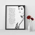 "The Beauty of a Woman"-Audrey Hepburn Quotes- 8 x 10" Inspirational Wall Art. Typographic Poster Print with Silhouette Image-Ready to Frame. Home-Office-Studio-Salon Decor. Reminder of True Beauty!