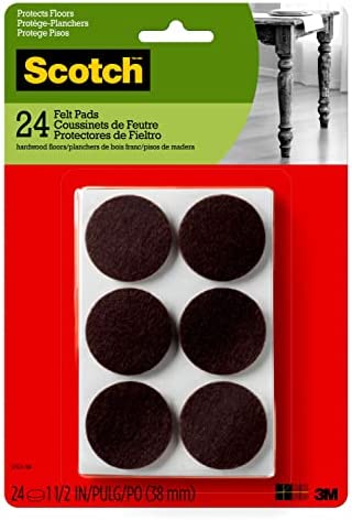 3M SP824-NA Felt Furniture Pads, 24 Count (Pack of 1), Brown