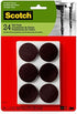 3M SP824-NA Felt Furniture Pads, 24 Count (Pack of 1), Brown