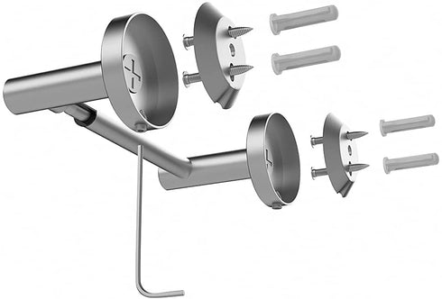 Solid Brushed Nickel Pivoting Toilet Paper Holder - Polished Chrome Bathroom Accessories - 304 Stainless Steel and Zinc Alloy Made - No Rust or Corrosion 8.7 x 3 x 2 inch