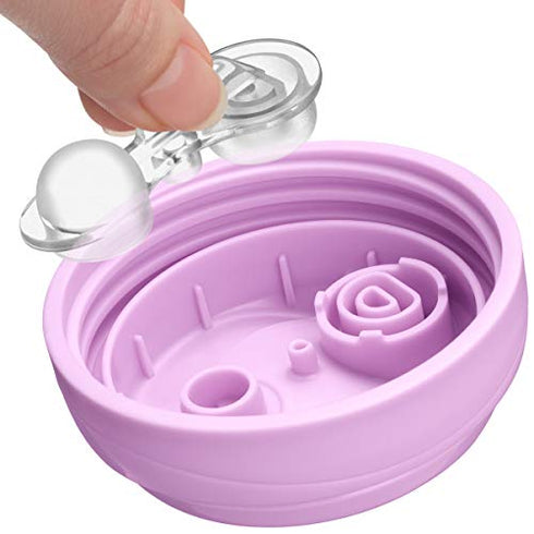 Chicco Insulated Rim Spout Trainer Spill Free Baby Sippy Cup 9 oz. - Two Pack, Pink/Purple