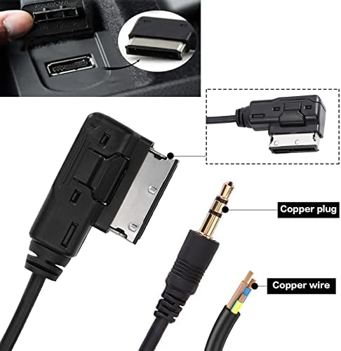 OCR 6.6ft AMI MDI MMI AUX Cable Audio Music Interface Adaptor 3.5mm Jack Aux-in MP3 Cable for Audi Audi A3/A4/A5/A6/A8/Q5/Q7/R8/TT, VW Jetta Passat GTI GLI CC Tiguan Touareg EOS Golf Mk 6, etc.