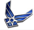 3D Metal Badge US Air Force USAF Blue Wings Car Emblem Sticker Decal (Air Force)