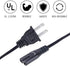 UL 8ft 2 Prong Power Cord for TCL Roku Smart TV HDTV 32 inch 40 42 43 48 50 55 60 65 75 inches 55FS4610R 32S4610R 50FS3800 55FS4690 40FS3800 TV Power Cord IEC C7 Replacement Cable