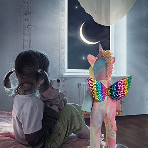 Windolls Girl 18 Inch Doll Sleeping Bag & Clothes Accessories Set - Unicorn Doll Costume with Unicorn Style Sleeping Bag, Eye Masks, Pillow, Slippers - Fits My Life, Generation, Journey Dolls