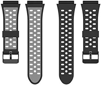 Bands Compatible with Bushnell Neo Ion 1& 2 Soft Silicone Replacement Two-Color Breathable Hole Wristband Compatible with Bushnell Neo Ion 1&2 & Bushnell Excel Golf GPS smartwatch (Black&Grey)
