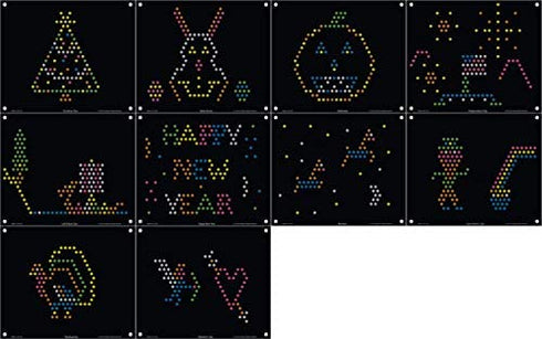 IllumiPeg Holiday Refill templates for Basic Fun Lite Brite Ultimate Classic (10 Sheets, 7x8)