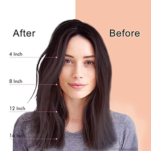 REECHO 4 inch Short Thick Hairpieces Adding Extra Hair Volume Clip in Hair Extensions Hair Topper for Thinning Hair Women 2 pack ColorNatural Black