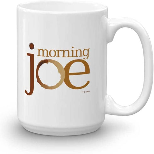 Morning Joe Logo Ceramic Mug, White 15 oz - Official Mug As Seen On MSNBC with Joe Scarborough, Mika Brzezinski and Willie Geist