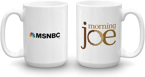 Morning Joe Logo Ceramic Mug, White 15 oz - Official Mug As Seen On MSNBC with Joe Scarborough, Mika Brzezinski and Willie Geist