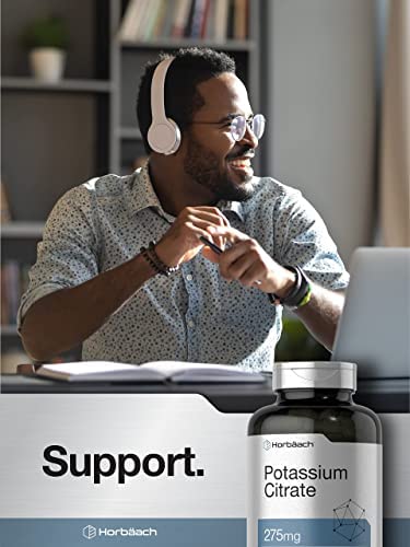 Potassium Citrate Supplement 275 mg | 400 Capsules | Non-GMO, Gluten Free | by Horbaach
