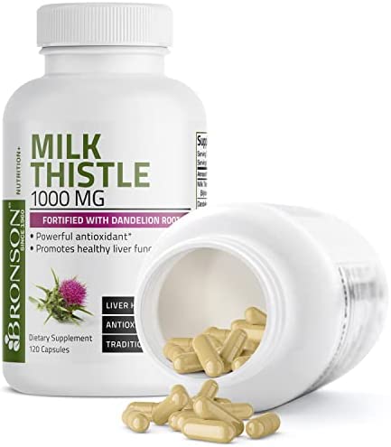 Milk Thistle 1000mg Silymarin Marianum & Dandelion Root Liver Health Support 120 Capsules
