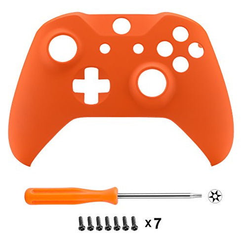 eXtremeRate Orange Soft Touch Front Housing Shell Case for Xbox One S/X Controller, Comfortable Replacement Kit Faceplate Cover for Xbox One Wireless Controller Model 1708 - Controller NOT Included