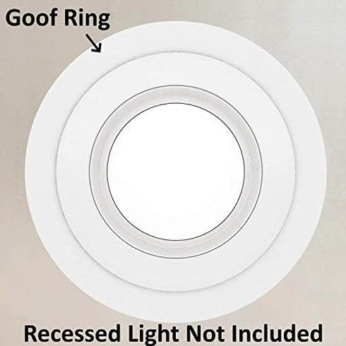 5 Pack Gloss White Goof Trim Ring for 8" Inch Recessed Can Lighting Down Light, Outer Diameter 8.6 Inches, Inner Diameter 6.2 Inches