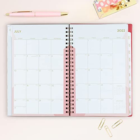 Blue Sky 2022-2023 Academic Year Weekly & Monthly Planner, 5" x 8", Flexible Cover, Wirebound, Cali Pink (130621-A23)