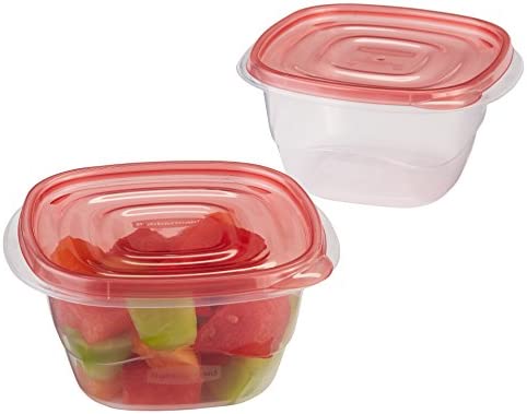 Rubbermaid TakeAlongs Deep Square Food Storage Containers, 5.3 Cup, 2 Count