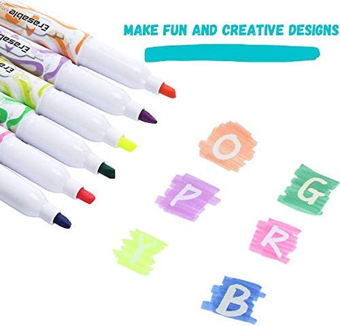 Mr. Pen- Erasable Highlighters, 6 Pack, Highlighter Pens, Highlighters, Highlighters Erasable, Book Highlighters, Eraseable Highlighters Markers, Eraser Highlighter, Erasable Highlighter