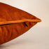 Yangest Burnt Orange Striped Patchwork Velvet Lumbar Throw Pillow Cover Gold Leather Cushion Case Modern Zippered Oblong Pillowcase for Sofa Couch Bedroom Living Room Home Decoration, 12x20 Inch