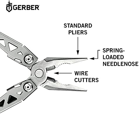 Gerber Gear 30-001364N Suspension-NXT, 15-in-1 Multitool Knife, Needle Nose Pliers Pocket Knife with Pocket Clip, EDC Gear, Steel