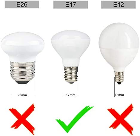 Haian Support R14 LED Bulb E17 Mini Reflector Floodlight,4 Watt 280 Lumens,25 Watt Incandescent Equivalent,R14 E17 LED Light Bulb Non-dimmable 6500K Cool White (4 Pack)