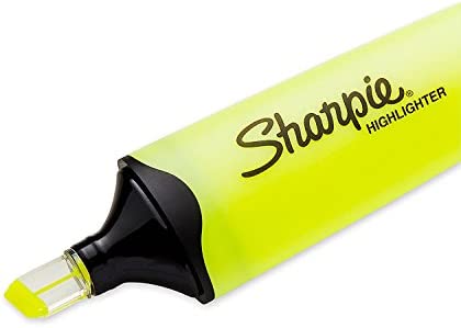 Sharpie Clear View Fluorescent Highlighters, Chisel Tip, Smear Guard Ink (Yellow, 4-Pack)