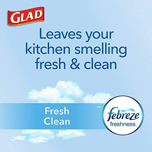 Glad Small Trash Bags - OdorShield 4 Gallon White Trash Bag, Gain Fresh Scent with Febreze - 26 Count (Package May Vary)