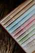 Trippie Day Colorful 1 1/4 Pre rolled cones | 50 Pack | 10 each in Blue, Brown, Green, Pink & White color | Slow burning | 84mm | Packaged for gifting in a Red wooden box