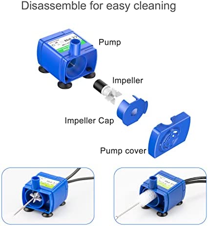Wonder Creature Cat Water Fountain Pump with LED Light and Light Switch, Stainless Steel Top Pet Fountain Pump, Dog and Cat Water Dispenser Water Motor