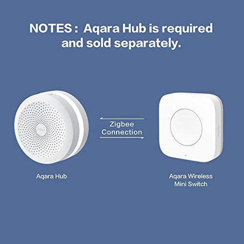 Aqara Wireless Mini Switch, Requires AQARA HUB, Zigbee Connection, Versatile 3-Way Control Button for Smart Home Devices, Compatible with Apple HomeKit, Works with IFTTT