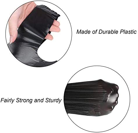 LazyMe Plastic Grocery Bags with Handles Small Size Merchandise Bags Shopping Bags in Bulk Pet Poop Bags, 10 x 16 Inches (Black 100 Pcs)