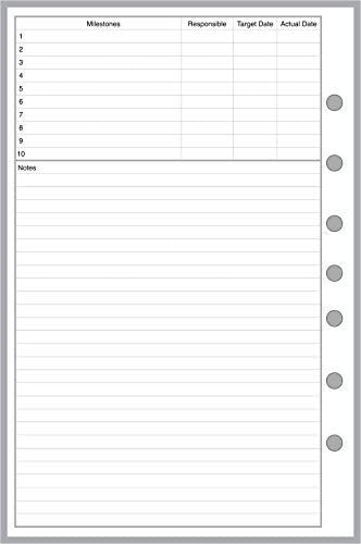 Classic Size Project Planner, Sized and Punched with 7 Holes for 7-Ring Notebooks Such as Franklin, etc. Sheet Size 5.5” x 8.5”