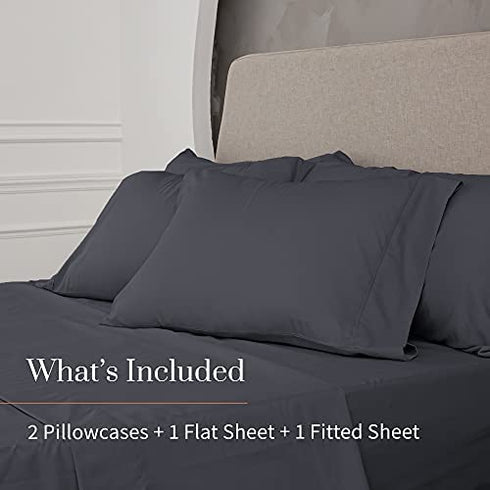 Everspread Bed Sheets (4 Piece Sheet Set) California King Size, Dark Gray. Ultra-Soft & Breathable. Luxury Bedding. Deep Pockets - Fits Mattresses up to 16 inches. Wrinkle & Fade Resistant