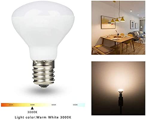 Haian R14 LED Bulb E17 Intermediate Base Mini Reflector Floodlight,4 Watt 400 Lumens,40 Watt Incandescent Equivalent,R14 E17 LED Light Bulb Non-dimmable 3000K Warm White (4 Pack)