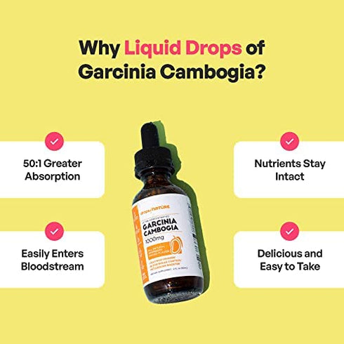 Garcinia Cambogia - Appetite Suppressant for Weight Loss - Stronger Than Pills & Capsules (60% HCA) 4X Ultra Concentrated Liquid Supplement - Carb Blocker - 2 fl. oz. Natural Raspberry Mango
