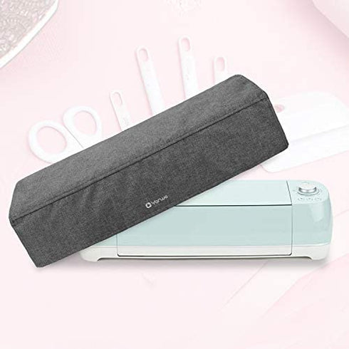 Yarwo Dust Cover with Back Pockets Compatible with Cricut Explore Air (Air 2), Cricut Maker, Maker 3, Heavy-Duty Nylon Cover Storage, Gray