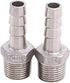 DERNORD Stainless Steel 1/2" Hose Barb x 1/2" NPT Male - Home Brew Pipe Fitting Pack of 2
