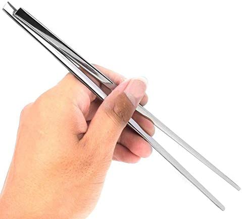 YAPULLYA Polished Stainless Steel Spoons and Chopsticks Set, Korean Chopsticks and Spoons tableware with long-hand, Reusable, set of 3-silver