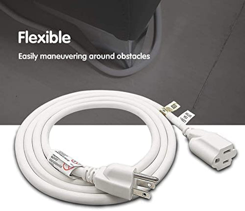 FIRMERST 1875W Heavy Duty Extension Cord 6 Feet 14 AWG 15A White