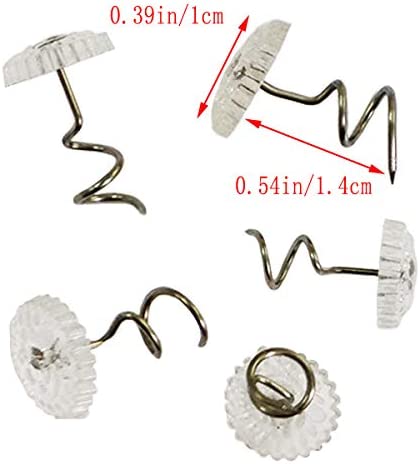 100 Pcs Bedskirt Pins, Twist Pins with Clear Heads, Bed Skirt Pin for Hold Slipcovers and Bedskirts Decoration